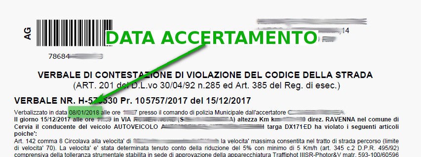 Immagine che descrive come recuperare la data